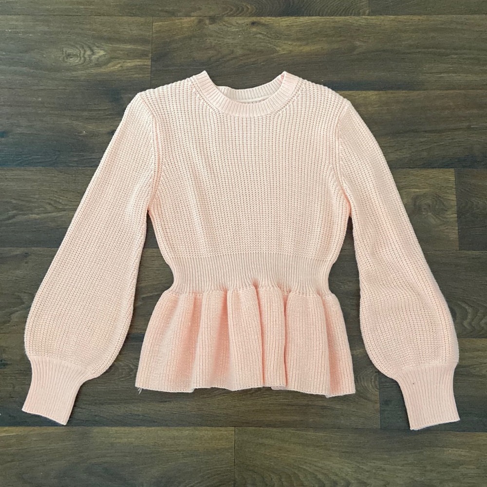 Shein coral peplum sweater
